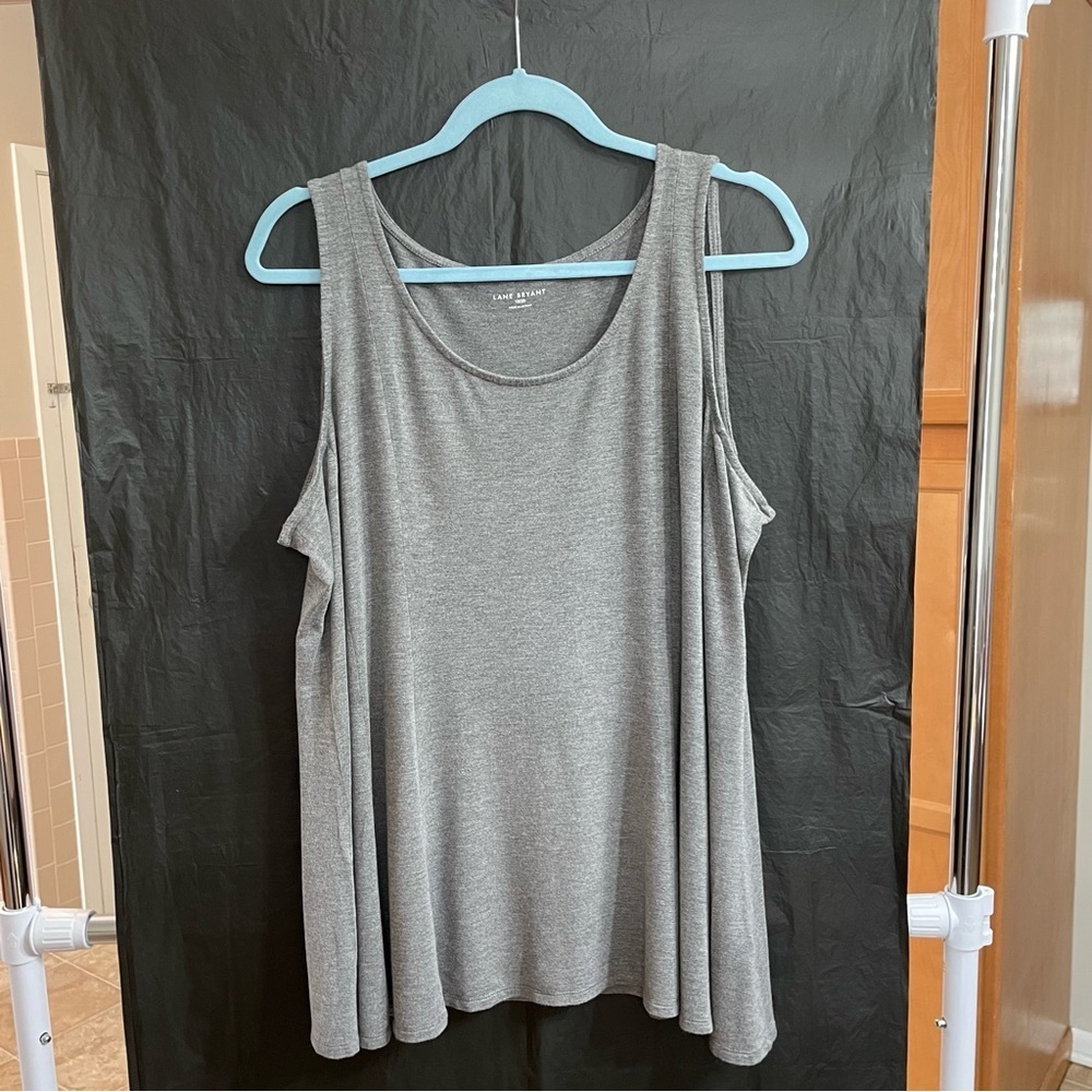 Lane Bryant 18/20 Charcoal Tank Top Festival Summer Vacation Breezy Relaxed